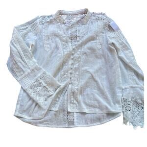 White Shirt Lace Pintuck Blouse White M
